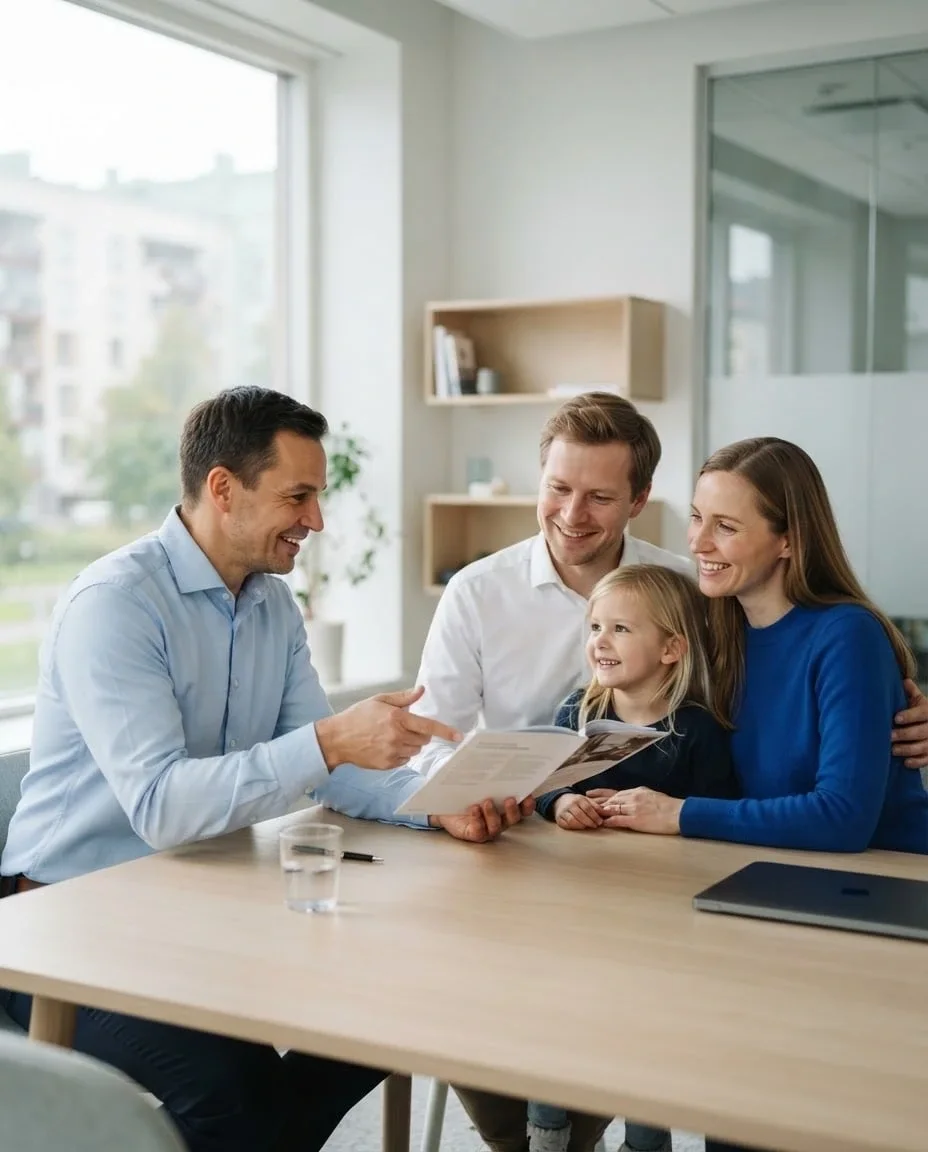Integra consultant speaking with a family in Finland